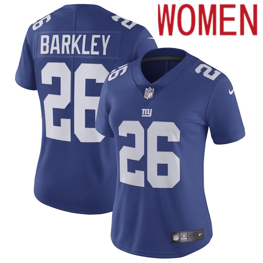 Women New York Giants 26 Saquon Barkley Nike Royal Vapor Untouchable Limited NFL Jersey